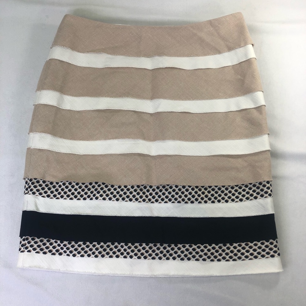 White House Black Market Pencil Skirt Layered Mixed Media Colorful Lined Office - Picture 11 of 11